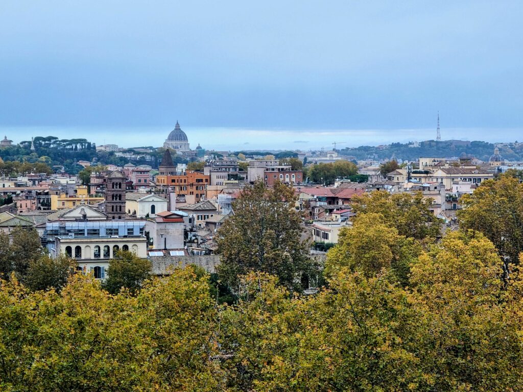 Panorama Rzymu, dachy, Bazylika Świętego Piotra