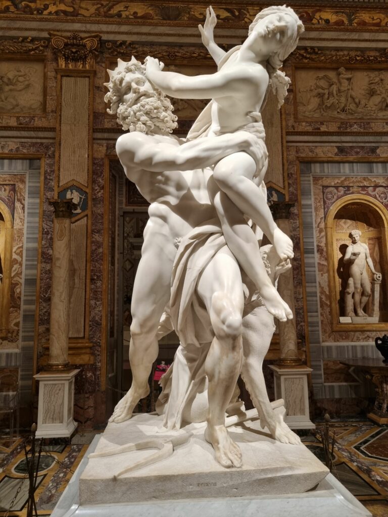 Rzeźba Berniniego Prozerpina, Galleria Borghese, ekspresja, marmur
