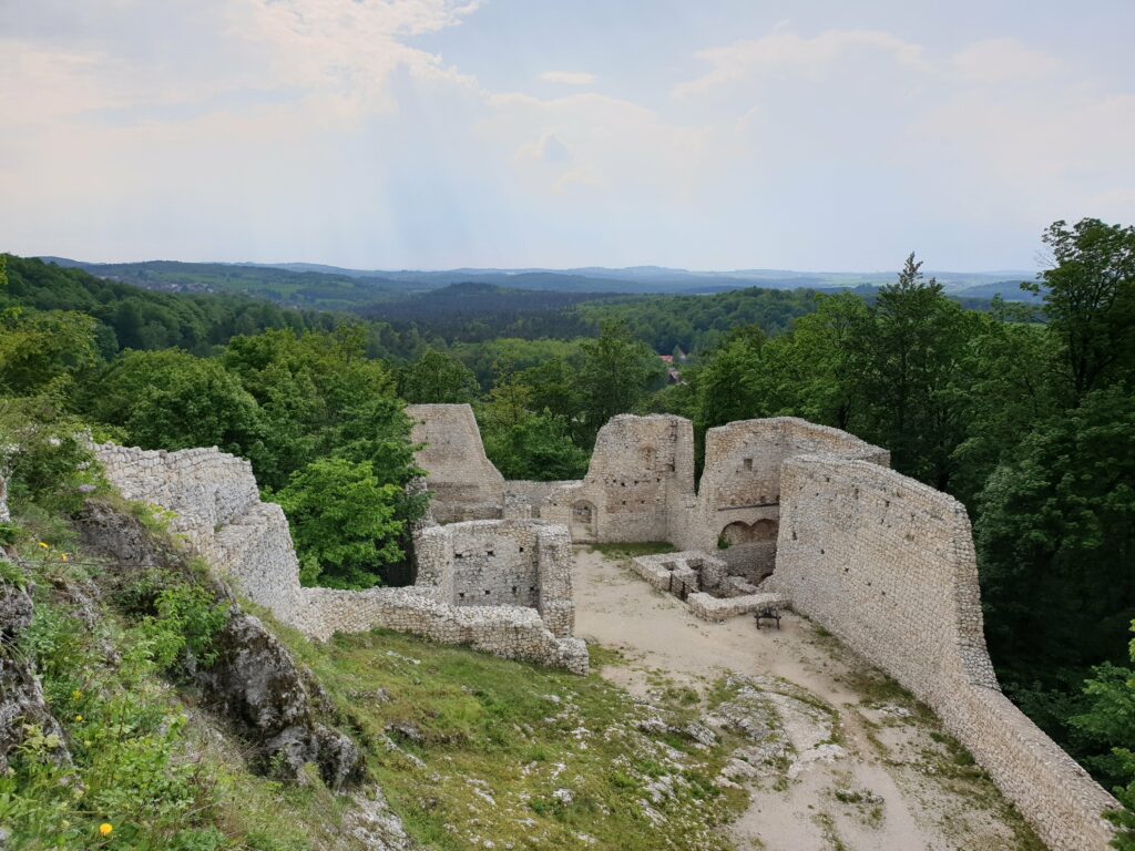 Panorama Doliny Wodącej i lasów Jury widziana z ruin zamku Pilcza w Smoleniu